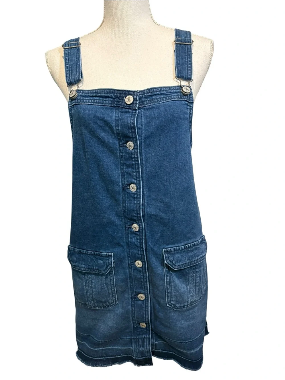 American Eagle Denim Overall Mini Dress.  Size S